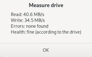 The result of “Measure drive”
